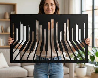 Piano Metal Wall Art: Modern Music Room Decor