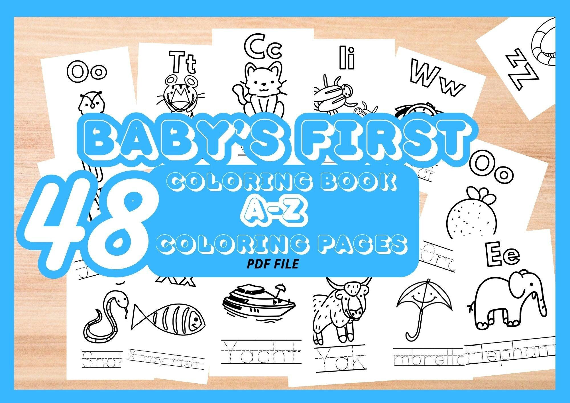 Babys First Coloring Book With Letters and Tasks,baby Shower,kids ...