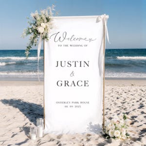 Custom Fabric Wedding Welcome Sign|Wedding Ceremony Sign|Modern Wedding Welcome Sign|Wedding Favors|Welcome To Our Wedding Sign|