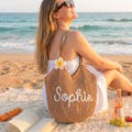 Personalized beach bag: Crochet Custom Name Beach tote Bag,Bridesmaid gift bags,Travel Beach Bag, Wedding favor gifts,Gift for Her
