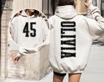 Personalized Name & Number Sweatshirt, Custom School Team Game Day Crewneck