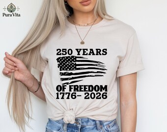 America 250th Anniversary Shirt, Patriotic USA Flag Tee, 4th of July, 1776 T-Shirt