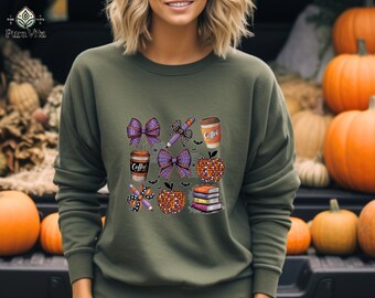 Skeleton Coffee Cups Halloween Sweatshirt, Coffee Lover Hoodie
