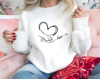 Hand & Paw Print Sweatshirt, Animal Lover Gift Hoodie