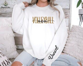 Personalized Volleyball Mom Sweatshirt, Custom Sporty Fan Hoodie