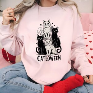 Catloween Sweatshirt, Halloween Cat Hoodie, Halloween Sweatshirt, Cat Lover Gift, Spooky Season Hoodie, Halloween Gifts, Halloween Party