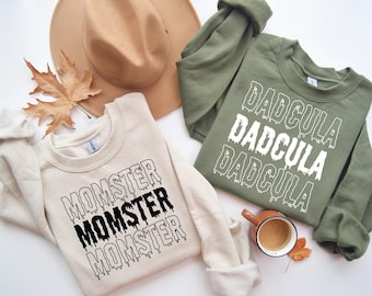 Momster Dadcula Halloween Sweatshirts, Couples Matching Hoodies