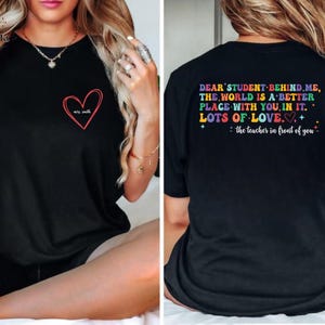 Dear Students Behind Me Shirt, Custom Teacher Name Shirt, Teacher Shirt, Back To School Tee, Custom Name Shirt, First Day Of School Shirt