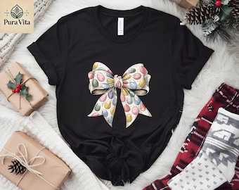 Easter Egg Bow Shirt, Coquette Holiday Tee