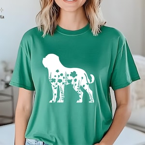 Floral Dog Shirt And Tee, Flower Dog Shirt, Animal Lover Tee, Dog Lover Gift Tee, Cute Dog, Cute Dog Tee, Animal Lover Gift, Dog Silhouette