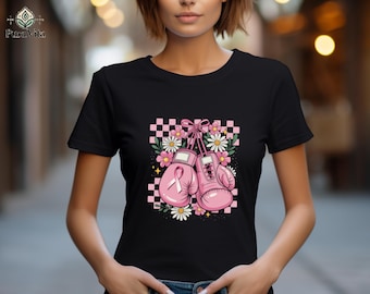 Breast Cancer Awareness Shirt, Pink Boxing Gloves Tee, Fighter Gift