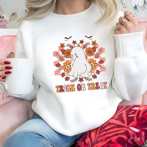 Halloween Trick or Treat Sweatshirt, Halloween Trick-Or-Treat, Funny Halloween Hoodie, Halloween Sweatshirt, Ghost Trick or Treat Sweatshirt