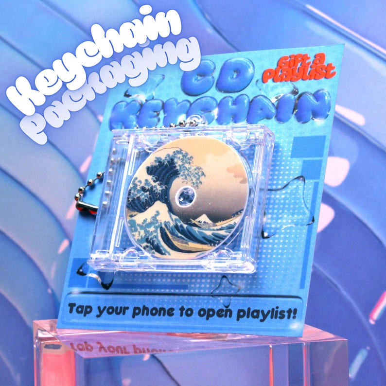 Your Spotify Playlist on a Scannable CD & Clear-case Keychain, NFC Phone Tap-To-Play, Gift a Playlist, Personalized Image/Link, Apple Music image 7