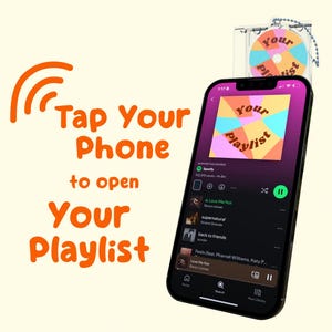 Your Spotify Playlist on a Scannable CD & Clear-case Keychain, NFC Phone Tap-To-Play, Gift a Playlist, Personalized Image/Link, Apple Music image 4