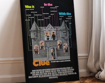 Clue Movie Poster: Framed Canvas Wall Art