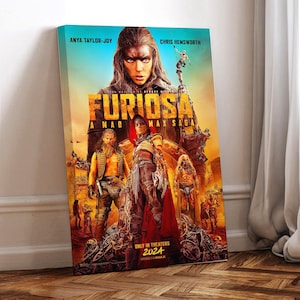 Furiosa A Mad Max Saga Movie Poster, gewickelte Leinwand, Kunst Poster für Geschenk, Raumdekor, Wandkunst, Geschenk für ihn