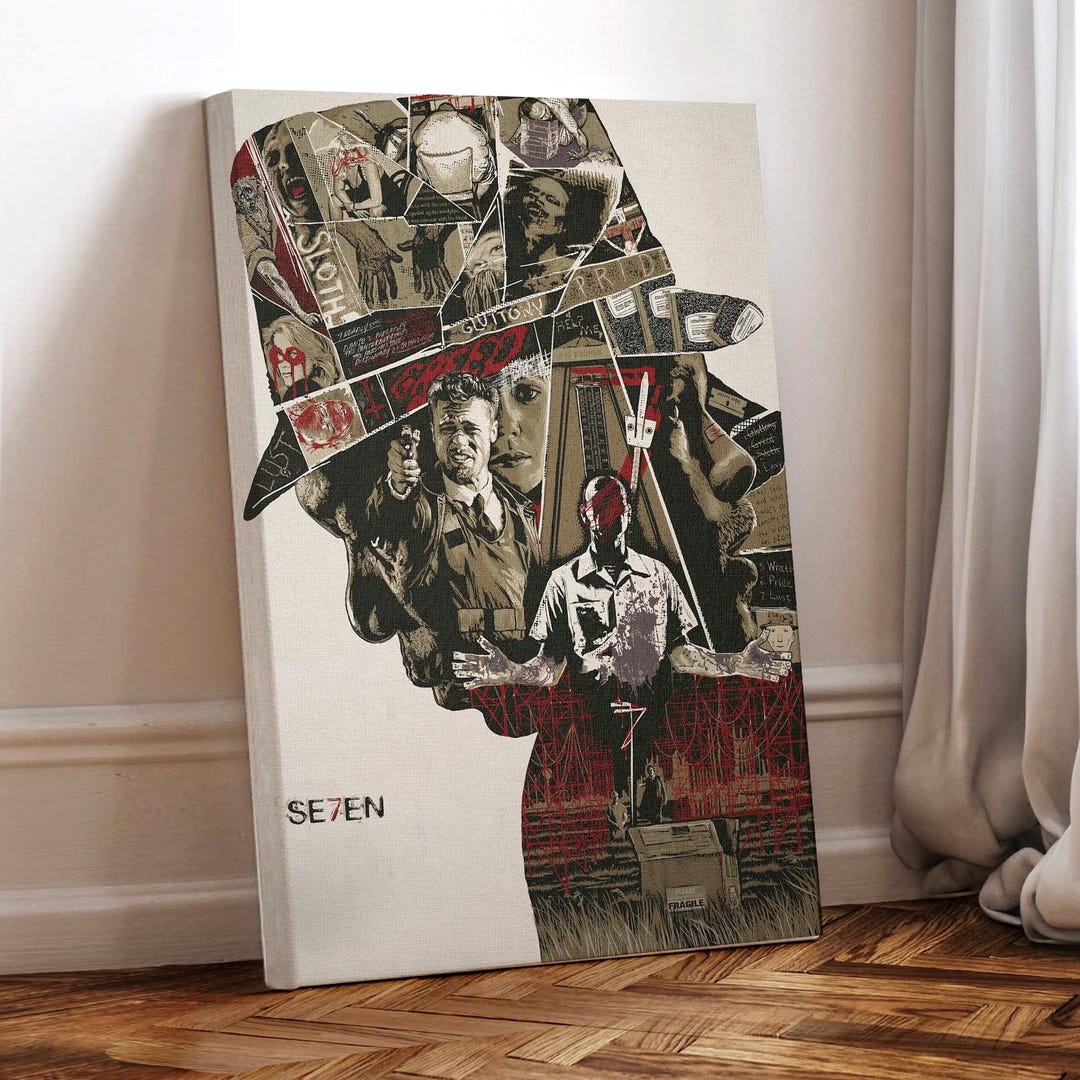 Se7en Movie Poster: Wrapped Canvas Art Print - Etsy