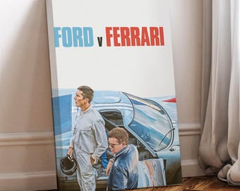 Poster del film Ford v Ferrari: tela da parete rivestita