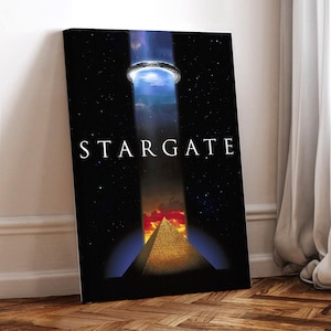 Póster de la película Stargate de 1994, lienzo envuelto, póster artístico para regalo, decoración de habitación, arte mural, regalo para él.
