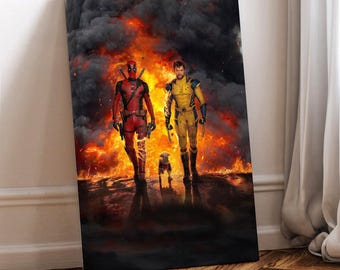Deadpool & Wolverine Movie Poster, Wrapped Canvas Wall Art