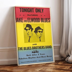 The Blues Brothers Movie Poster: Jake and Elwood, Canvas Wall Art
