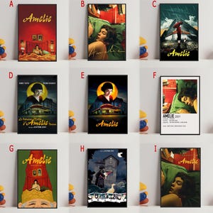 Amelie Filmplakat, Kunstplakat für Geschenk, Raumdekor, Wandkunst, Geschenk für Ihn