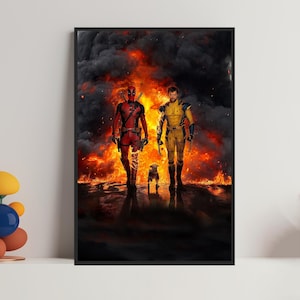 Deadpool & Wolverine Movie Poster, Wrapped Canvas Wall Art image 2