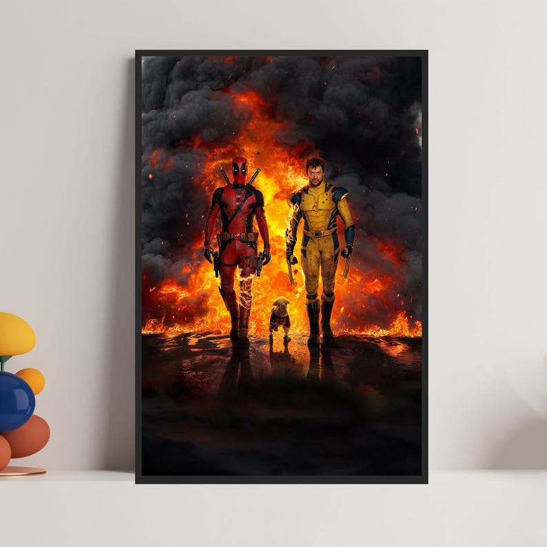 Deadpool & Wolverine Movie Poster, Wrapped Canvas Wall Art image 2