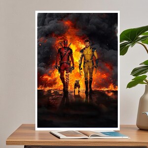 Deadpool & Wolverine Movie Poster, Wrapped Canvas Wall Art image 3