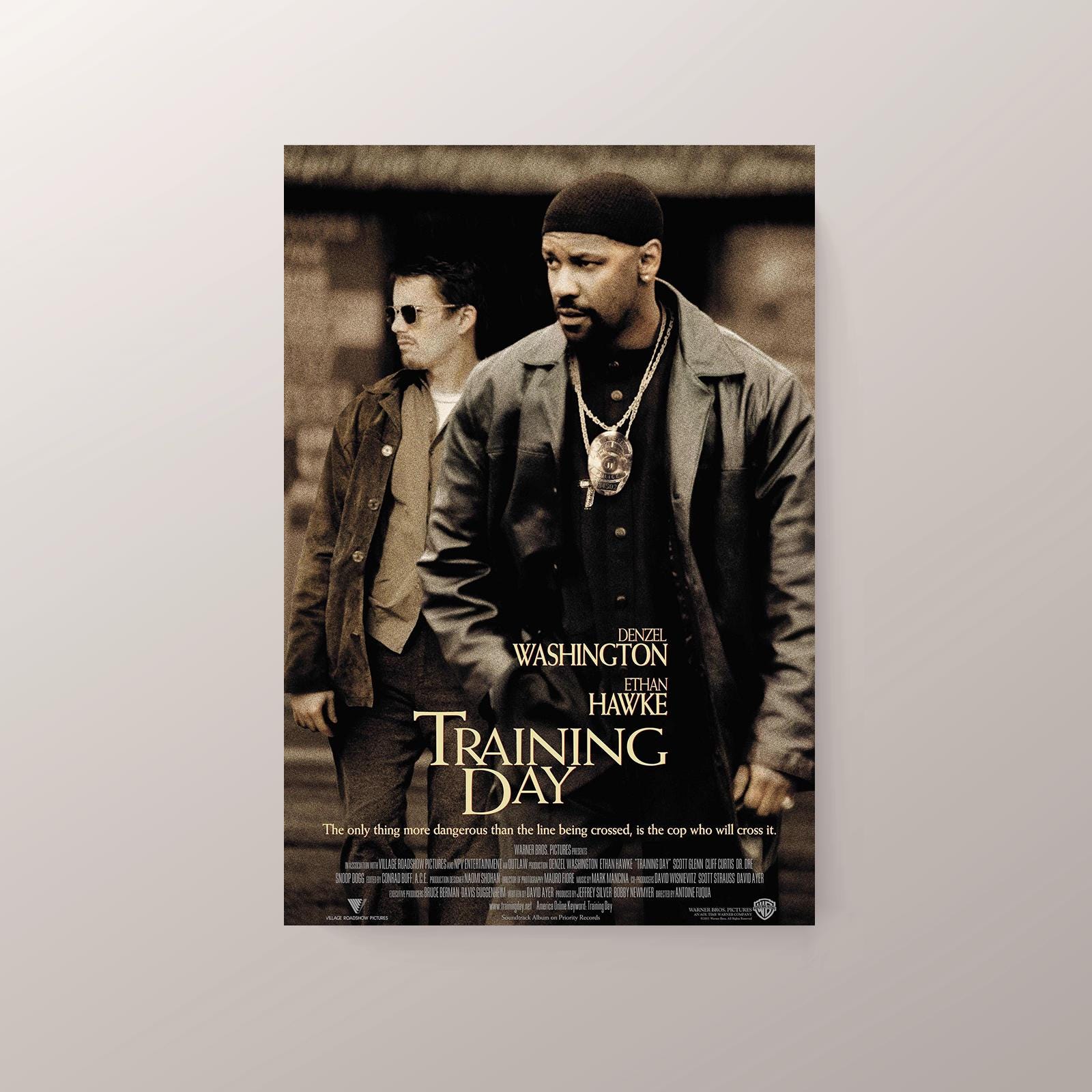 トレーニング・デイ映画ポスター：デンゼル・ワシントンのキャンバス