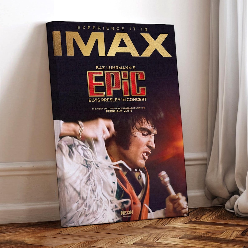 Epic Elvis Presley in Concert Movie Poster: Wrapped Canvas Wall Art - Etsy