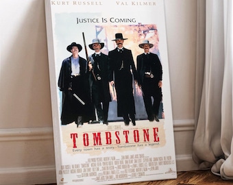 Tombstone Movie Poster: Wrapped Canvas Wall Art