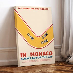 Grandprix von Monaco Werbeplakat Filmplakat, gewickelte Leinwand, Kunstplakat für Geschenk, Raumdekor, Wandkunst, Geschenk für Ihn