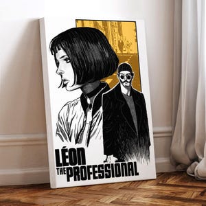 Léon Film Poster, gewickelte Leinwand, Kunst Poster für Geschenk, Raumdekor, Wandkunst, Geschenk für Ihn