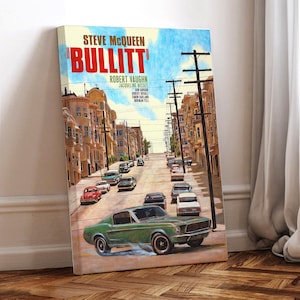 Bullitt Film Poster, gewickelte Leinwand, Kunst Poster für Geschenk, Raumdekor, Wandkunst, Geschenk für ihn