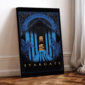 Póster de la película Stargate de 1994, lienzo envuelto, póster artístico para regalo, decoración de habitación, arte mural, regalo para él.