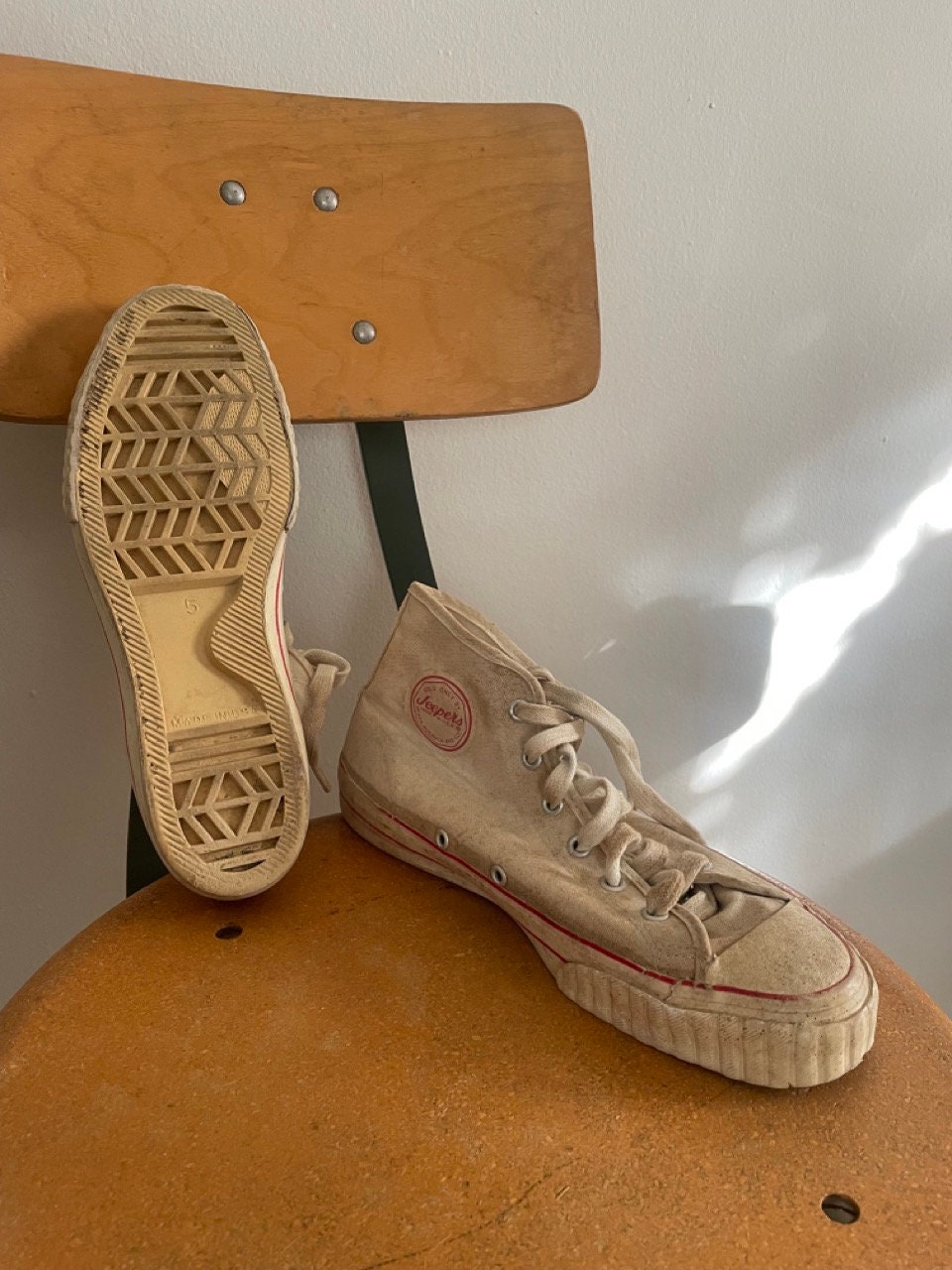 Vintage 1960s Sears Jeepers Canvas Basketball Shoes Size 5.5 Mens