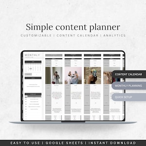 Social Media Content Planner: Automated Google Sheets Template (Digital Download)