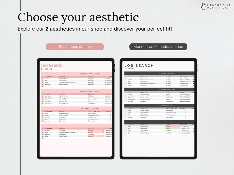 Choose from our 2 aesthetics