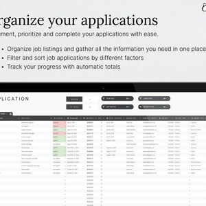 APPLICATIONS TRACKER: Monitor all your job applications, track their statuses, and deadlines.