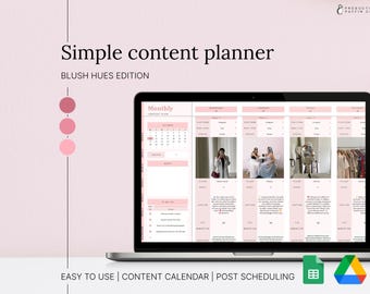 Social Media Planner Spreadsheet | Content Calendar for Small Business, Google Sheets
