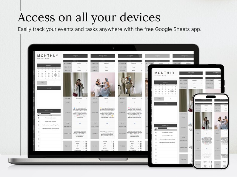 Easily track your events and tasks anywhere with the free Google Sheets app.