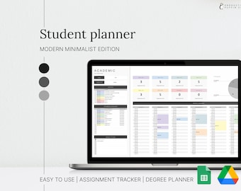 学生向けプランナースプレッドシート（Googleスプレッドシート）｜学習・課題トラッカー、大学学位取得プランナー、学業オーガナイザー