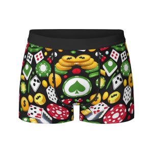 Spieler-Herrenunterwäsche, lustige Kasino-Druck-Boxer für Komfort und Stil, perfektes Geschenk für Glücksspielbegeisterte