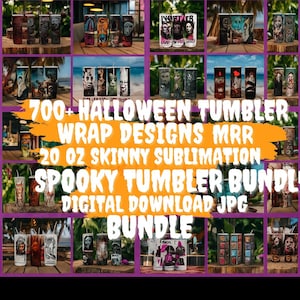Halloween Tumbler Wrap Bundle: 700+ gruselige 20 Unzen Sublimationsdesigns (Digitaler Download, MRR / PLR)