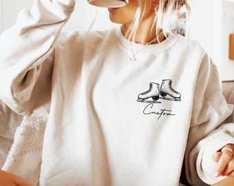 Custom Ice Skating Sweatshirt, Personalized Skater Shirt, Custom Ice Skates Shirt, Ice Skating Mom Shirt, Gifts for Figure Skater, SP7895
