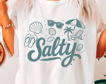 Salty Shirt, Trendy Summer Shirt, Salty Summer Shirt, Aesthetic Beach Shirt for Women, Palm Summer T-Shirts, Summer Vibes Shirts, SW143