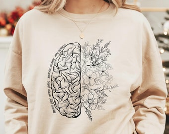 Brain Anatomy Sweatshirt, Women's Nursing School Shirt, Nursing Student Anatomical Layout Brain Hoodie, Neuroscience Nurse Gifts, SC6731