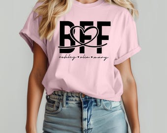 Personalized BFF Shirt, Custom Best Friends Sweatshirt, Matching Bestie Hoodie, Girls Trip Birthday Gift, SP5213