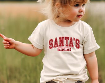 Santa's Favorite Kids Shirt, Retro Christmas Kids Shirt, Xmas Shirt, Santa Clause Tee, New Year Shirt, Winter Season Gifts for Kids, S199